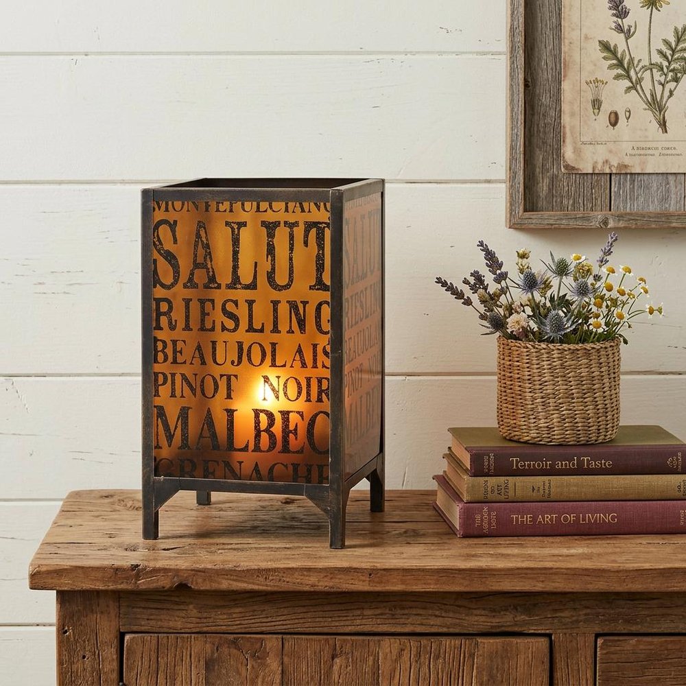 18" Brown Metal Floor Candle Holder