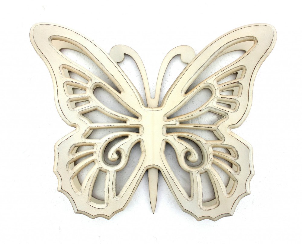 23" X 19" X 4" Gray Rustic Butterfly Wooden Wall Decor