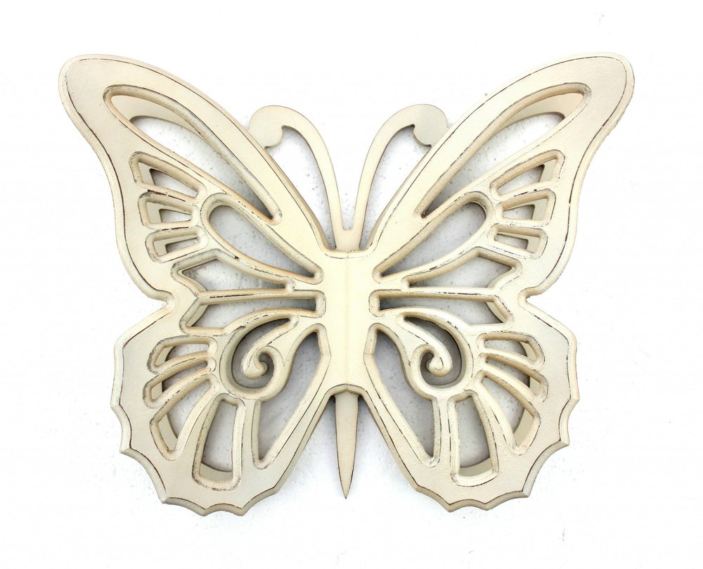 23" X 19" X 4" Gray Rustic Butterfly Wooden Wall Decor