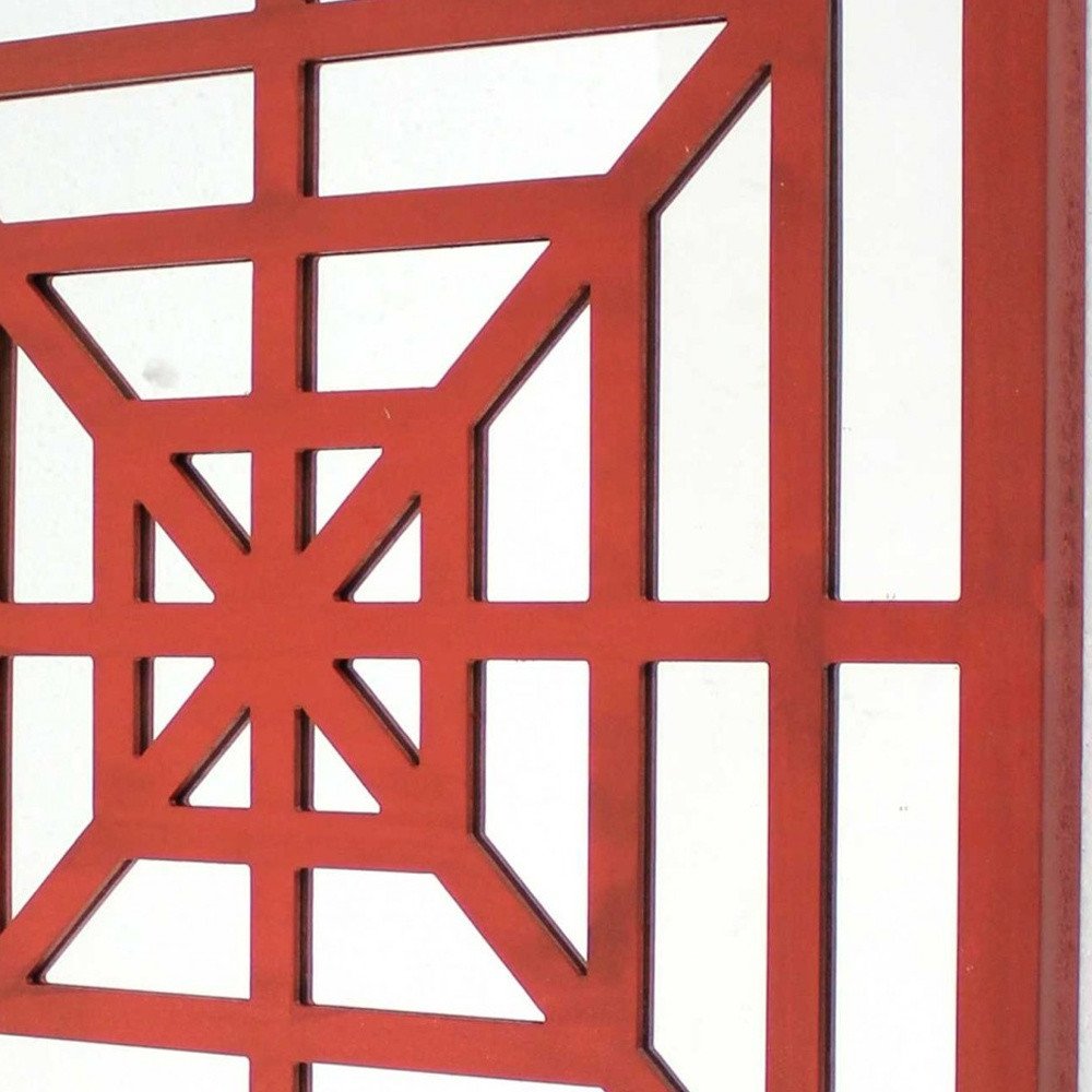 24" X 24" X 1" Blue Mirrored Square Wooden Wall Decor