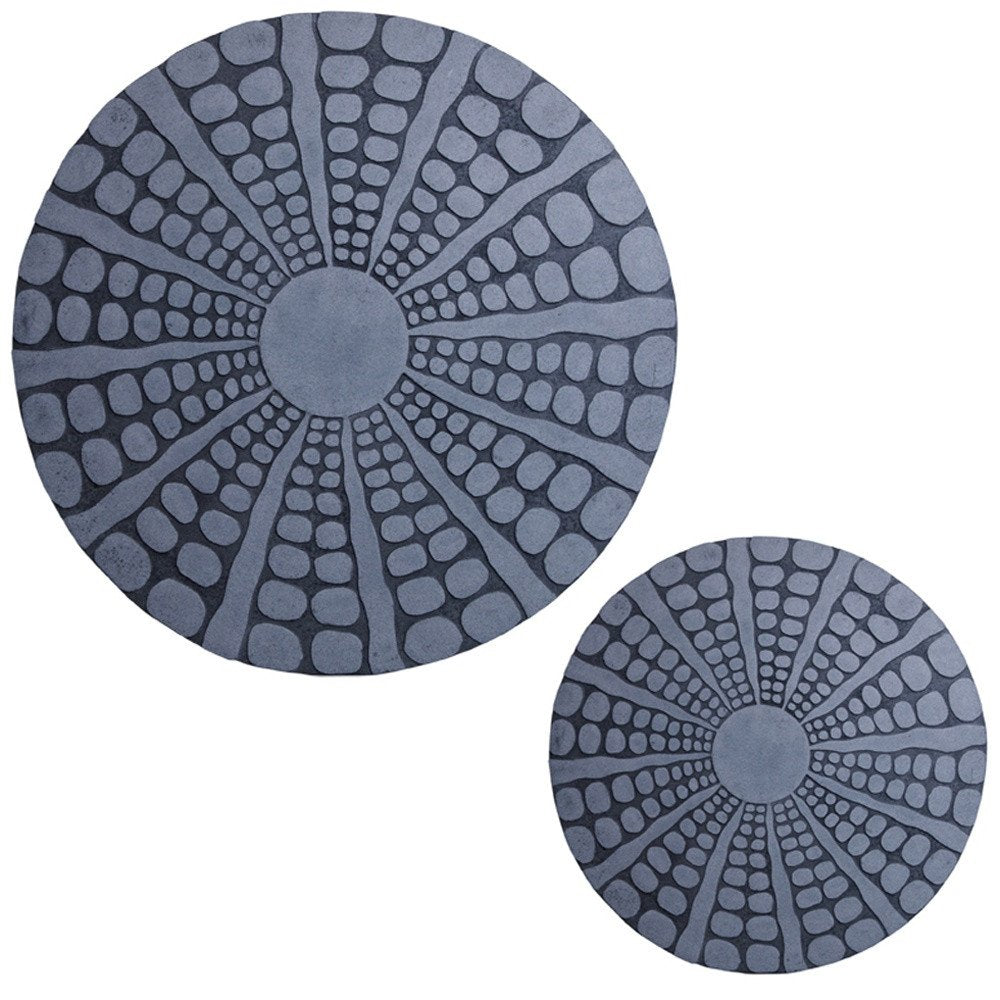 19" X 19" X 2" Sandstone, Fine Polished, Round With Stardust Pebble Finish - Wall Decor