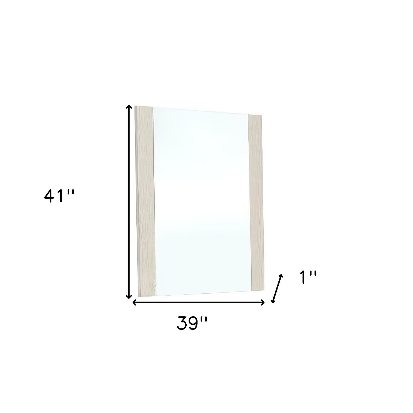 41" Black Faux Shagreen Partially Framed Accent Mirror