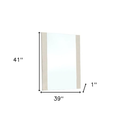 41" Black Faux Shagreen Partially Framed Accent Mirror