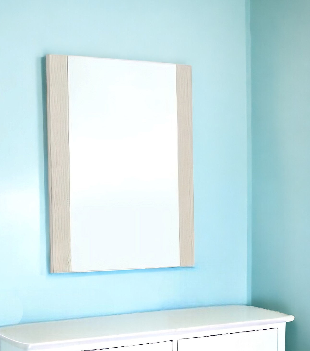 41" Black Faux Shagreen Partially Framed Accent Mirror