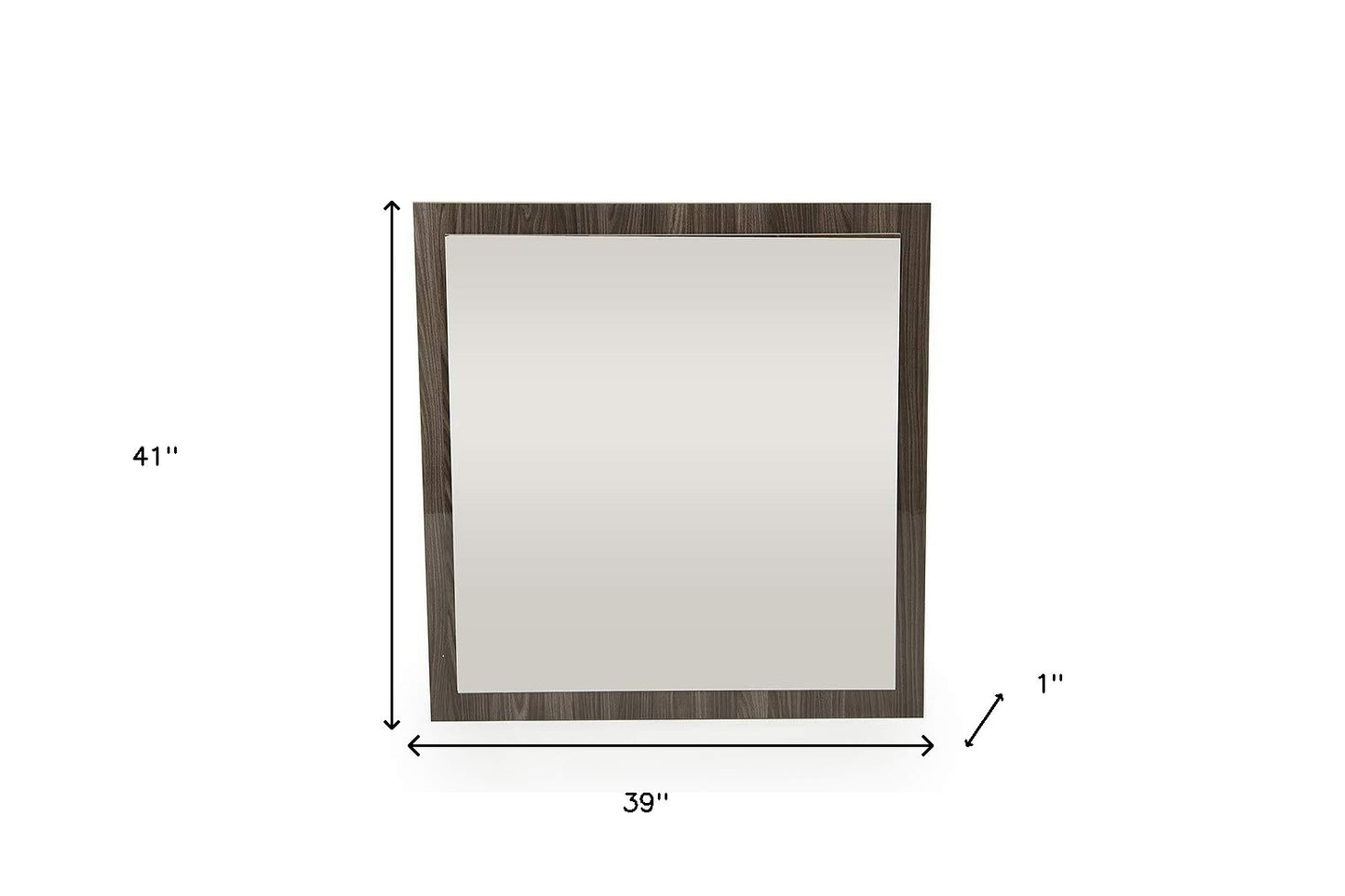 41" Gray Square Framed Mounted Accent Mirror