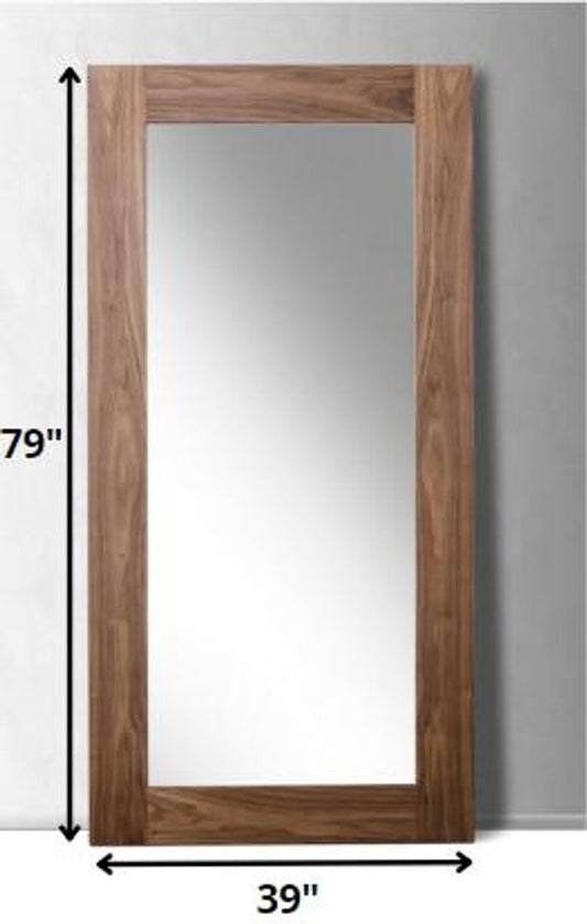 79" Brown Framed Leaning Full Length Hanging Mirror