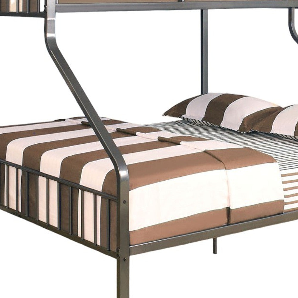 83" X 63" X 60" Gunmetal Twin Xl Over Queen Bunk Bed