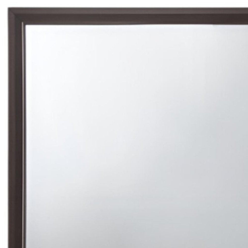 35" Espresso Wood Mounted Dresser Mirror