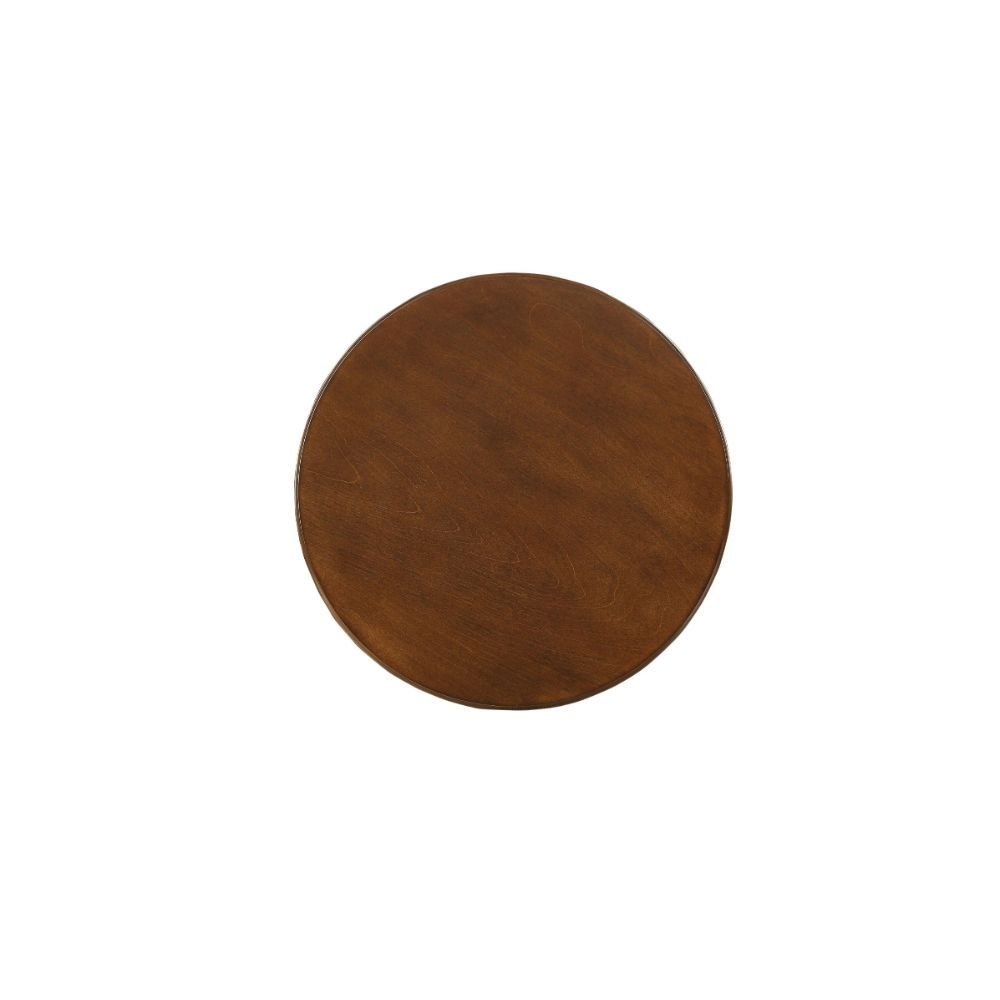 22" Yellow Wood Round Pedestal End Table