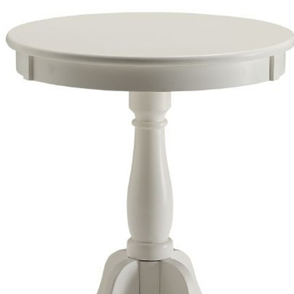 Light Green Solid Wooden Pedestal Side Table