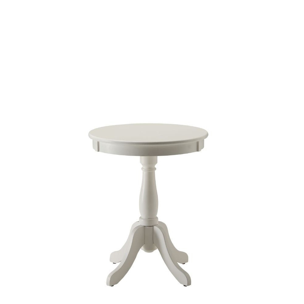 Light Green Solid Wooden Pedestal Side Table