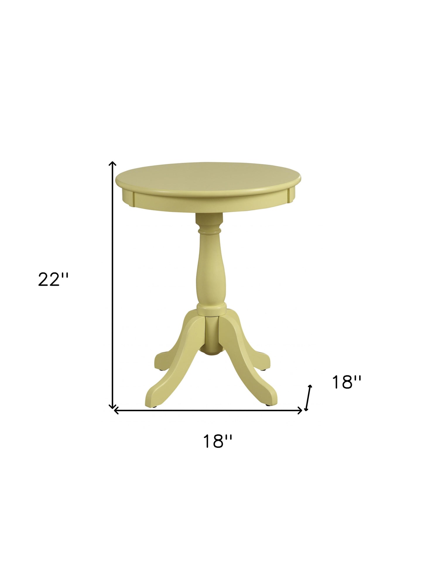 Light Green Solid Wooden Pedestal Side Table