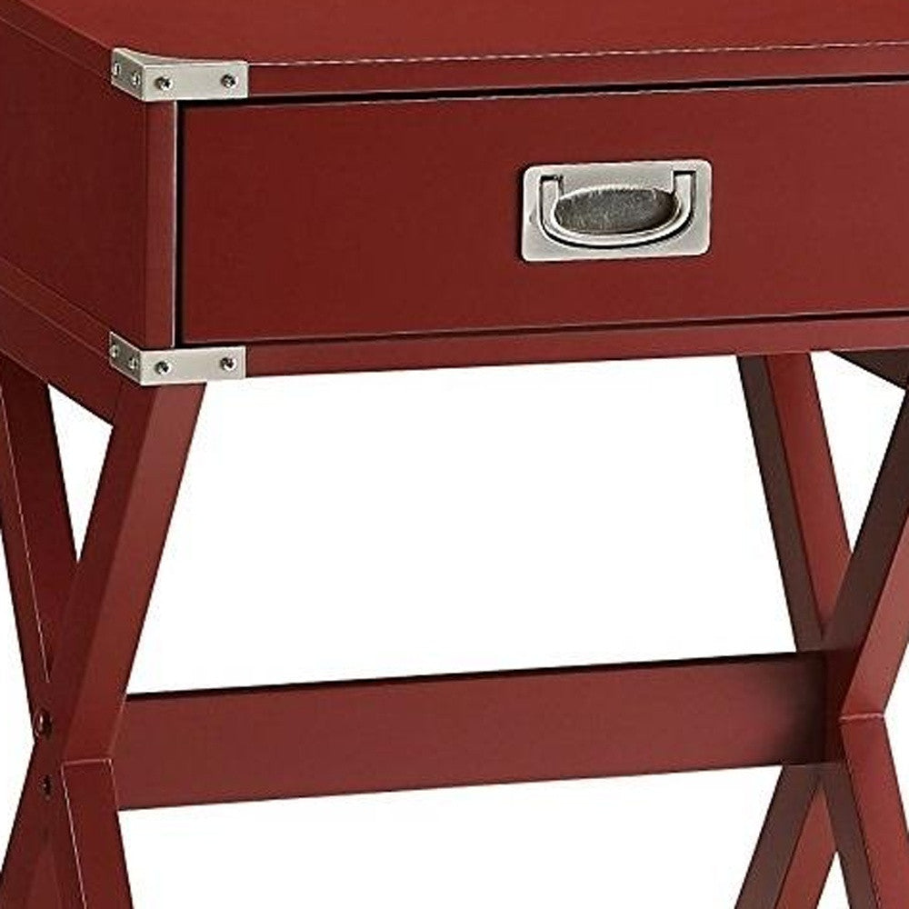 Modern White X Shape Wooden Storage End Table