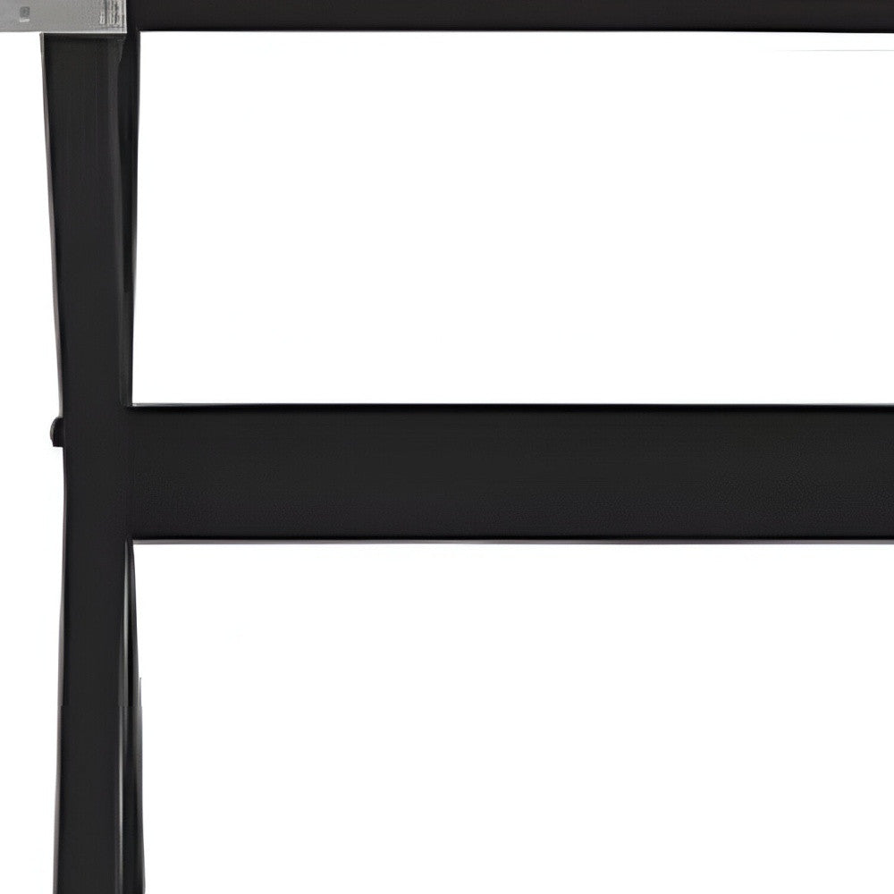 Modern White X Shape Wooden Storage End Table