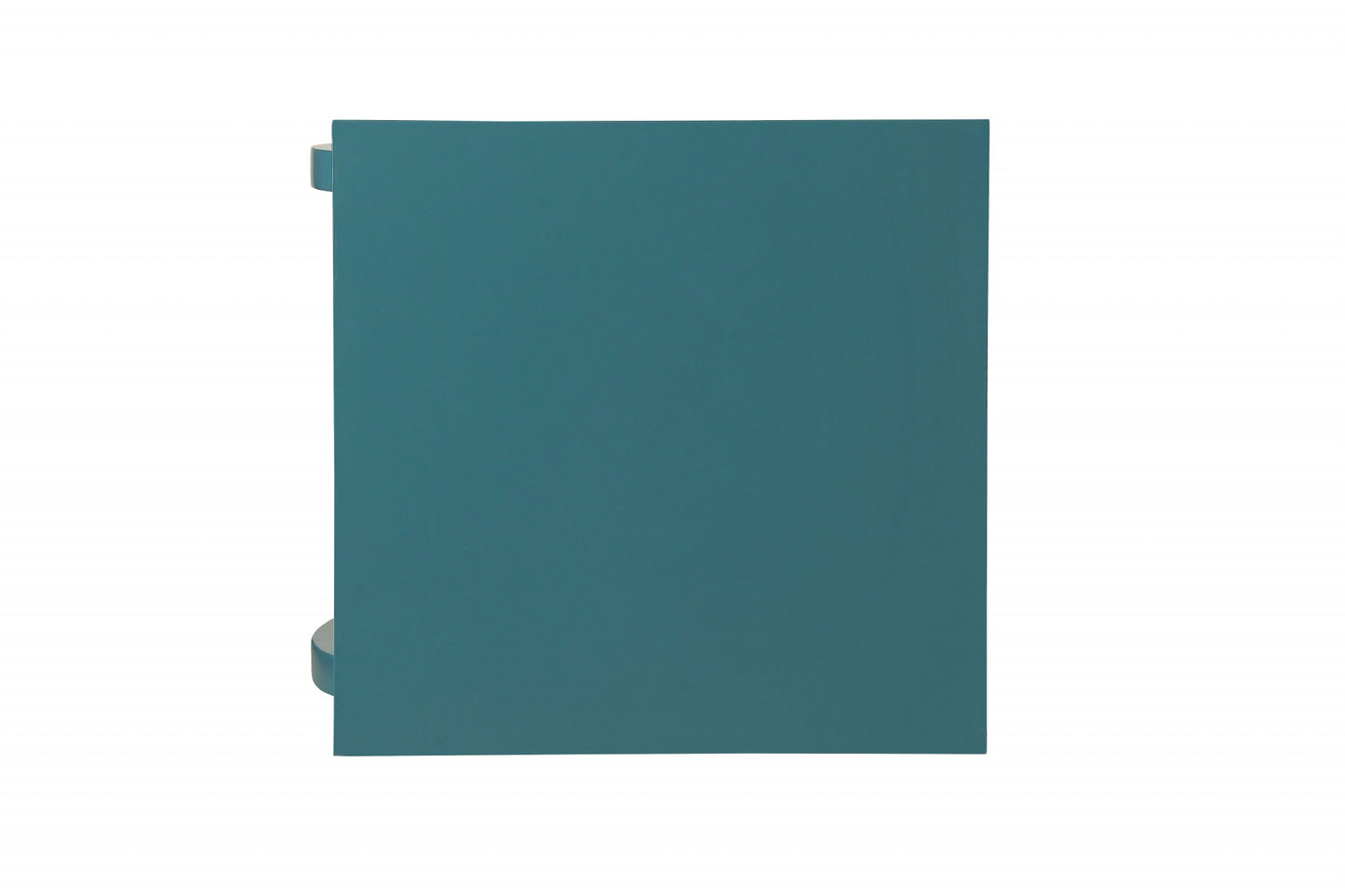 23" Teal Blue Wood Bow Leg End Table With Two Shelves