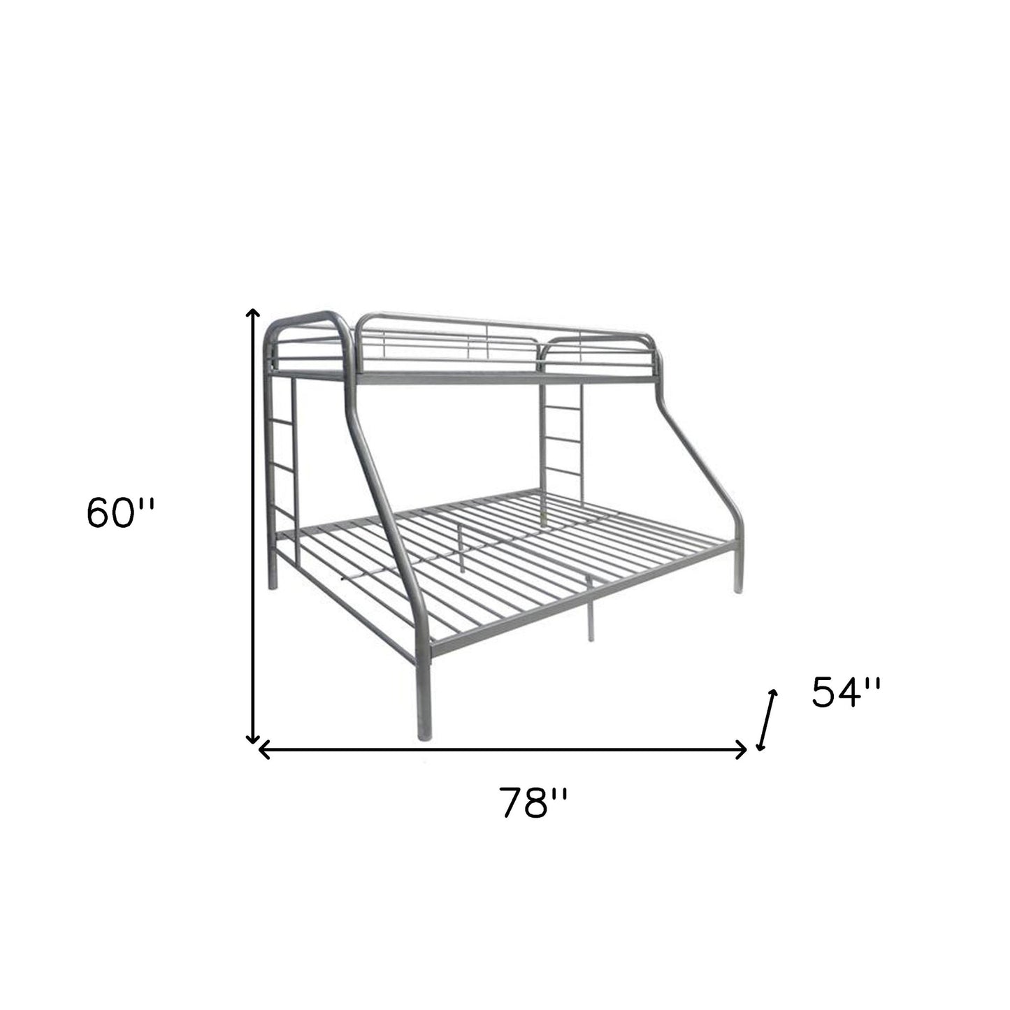 Black Twin Over Full Contemporary Metal Bunk Bed