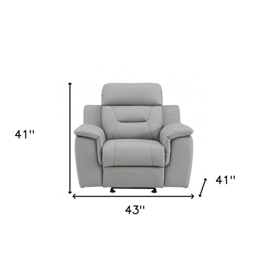 41" Grey Fascinating Leather Reclining Chair.