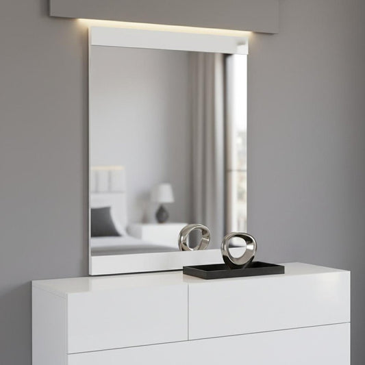 45" Superb White High Gloss Mirror