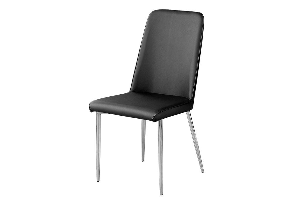 Set of Two White And Silver Upholstered Faux Leather Dining Side Chairs