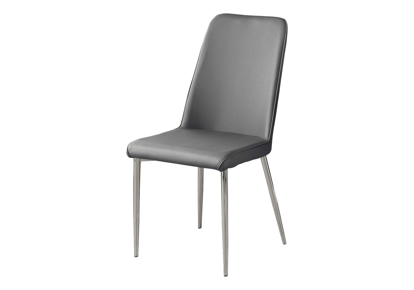Set of Two White And Silver Upholstered Faux Leather Dining Side Chairs