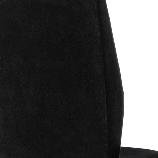 Set of Two Black And Silver Upholstered Velvet Dining Side Chairs