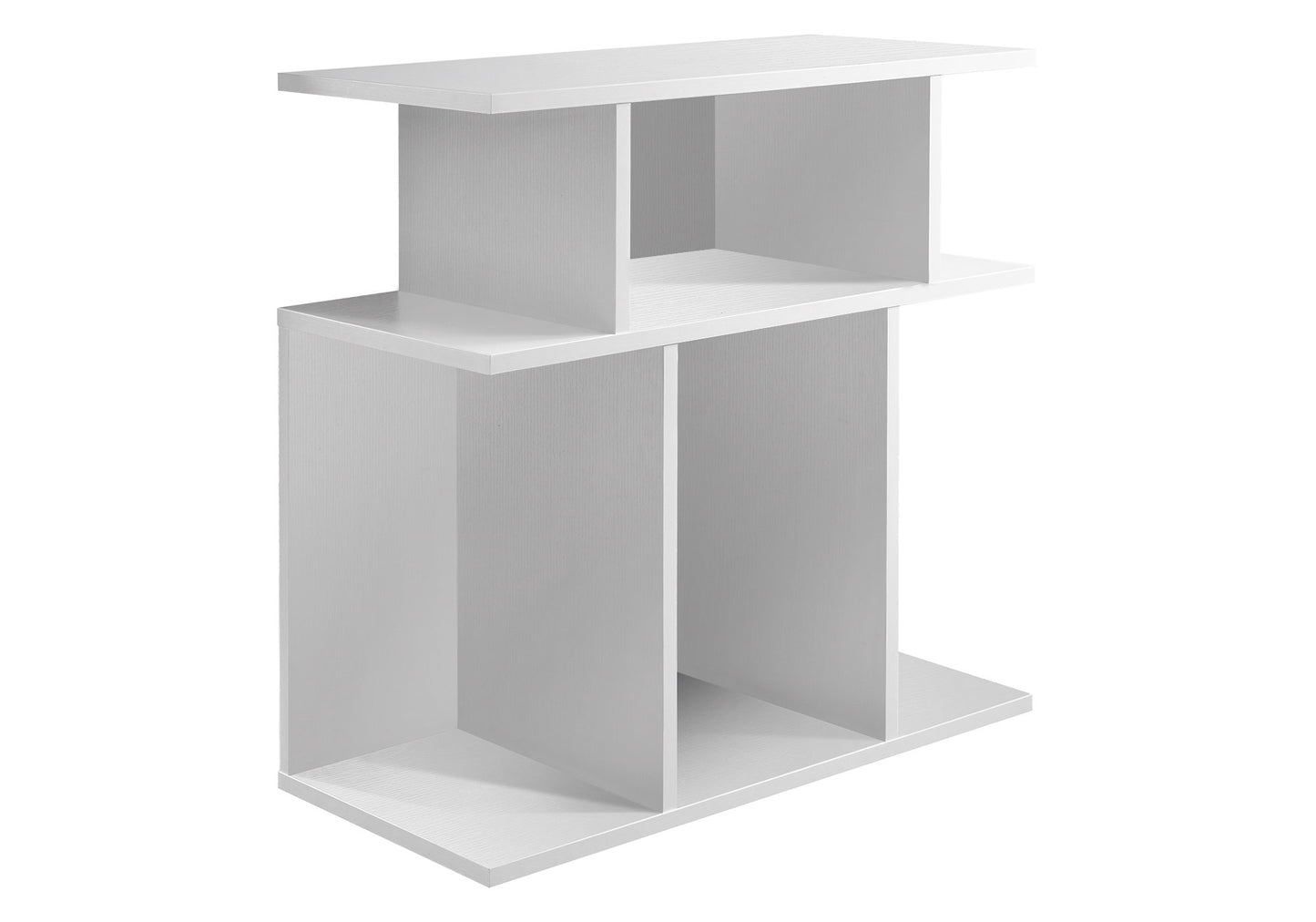 24" White Wood End Table With Six Open Shelves