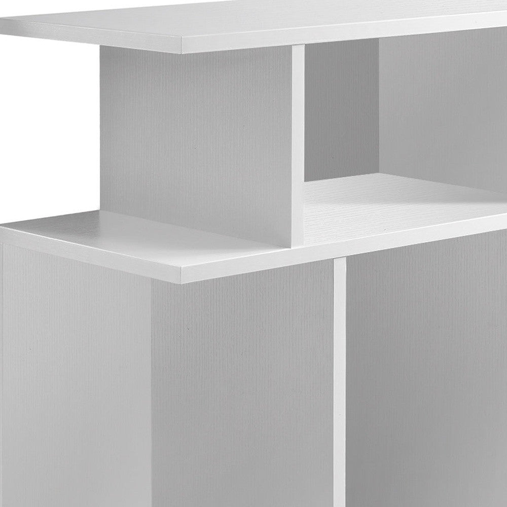 24" White Wood End Table With Six Open Shelves