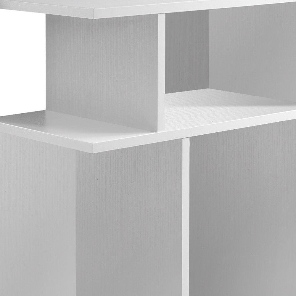 24" White Wood End Table With Six Open Shelves
