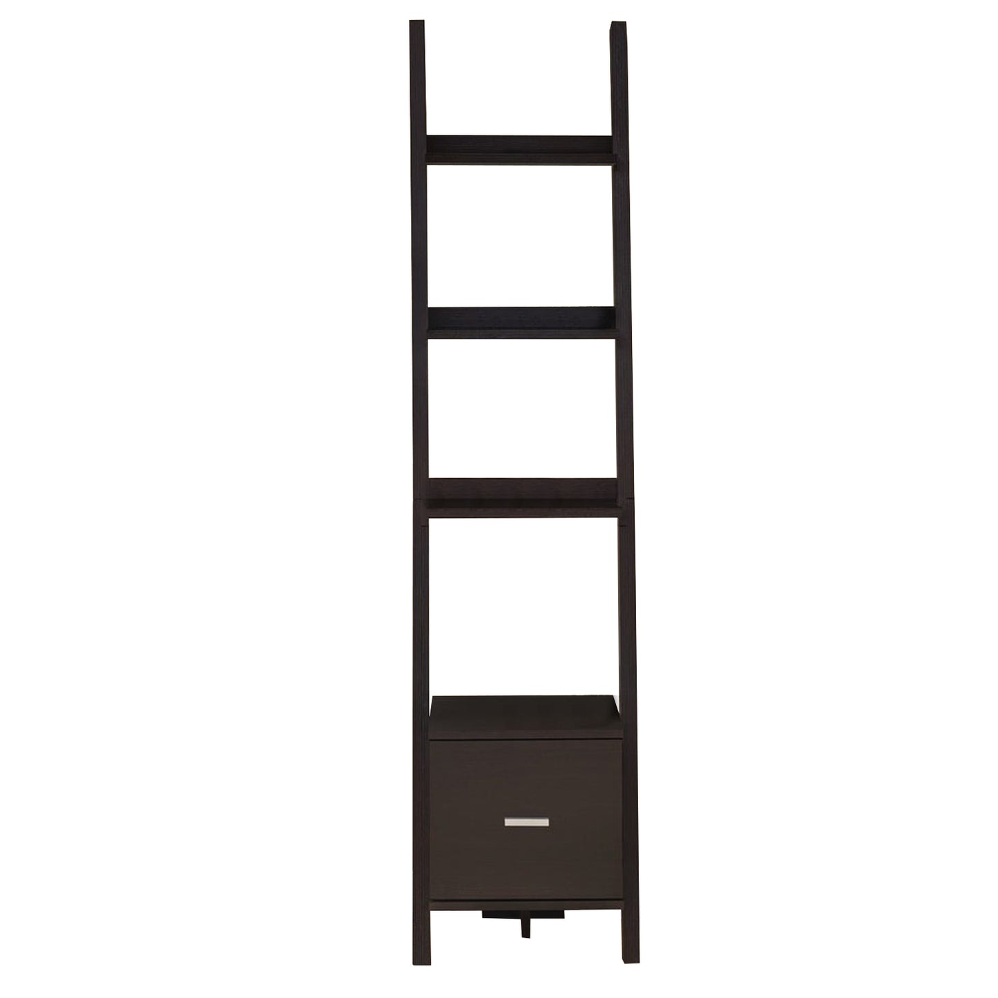 Brown Wood Four Tier Ladder Bookcase