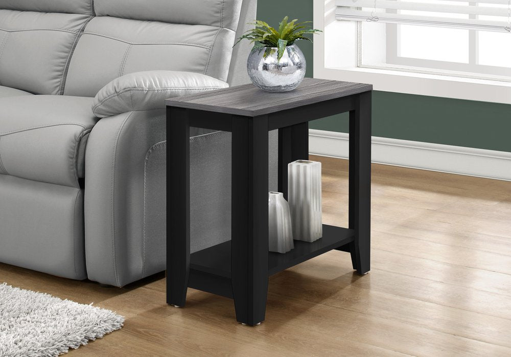 22" Dark Brown Wood End Table With Shelf