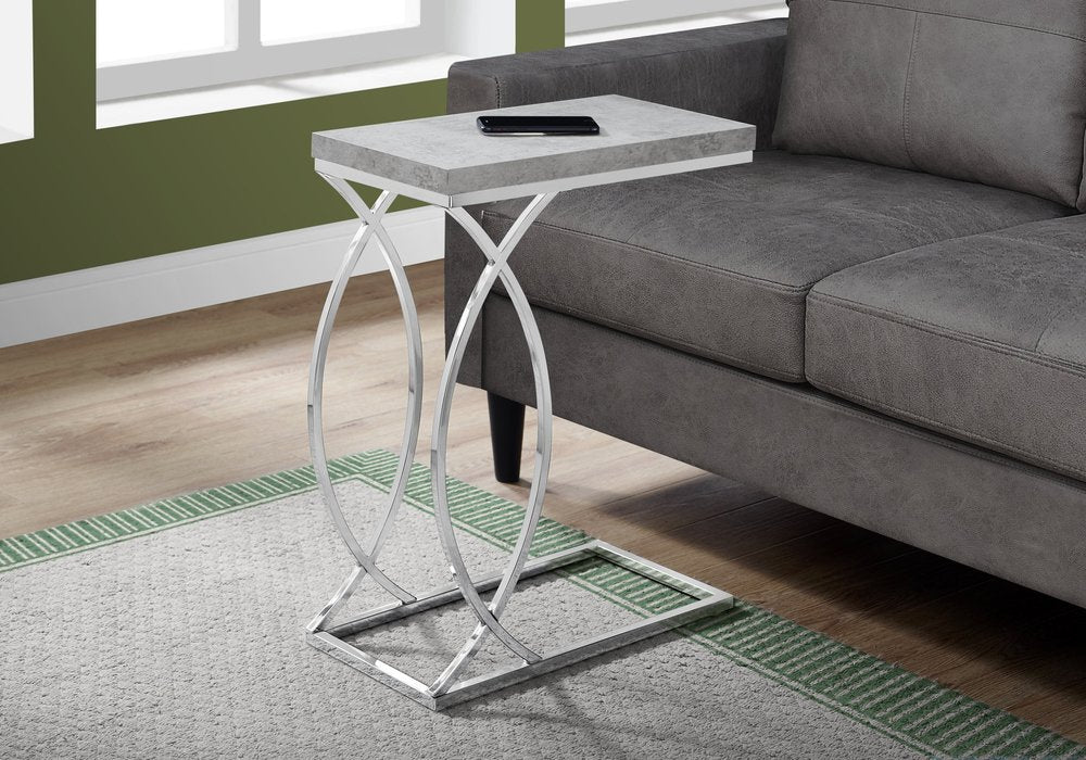 18.25" X 10.25" X 25" White Mdf Metal Accent Table
