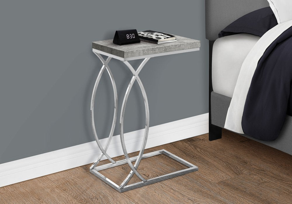 18.25" X 10.25" X 25" White Mdf Metal Accent Table
