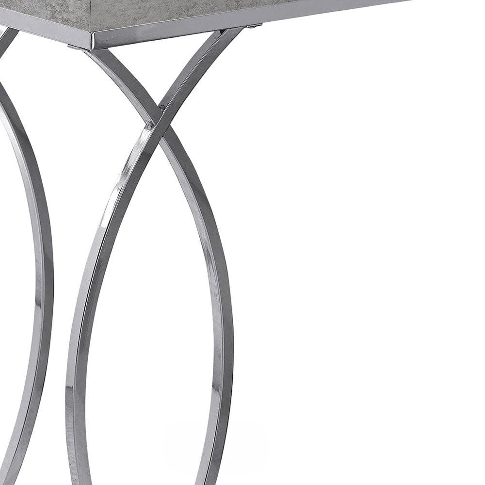 18.25" X 10.25" X 25" White Mdf Metal Accent Table
