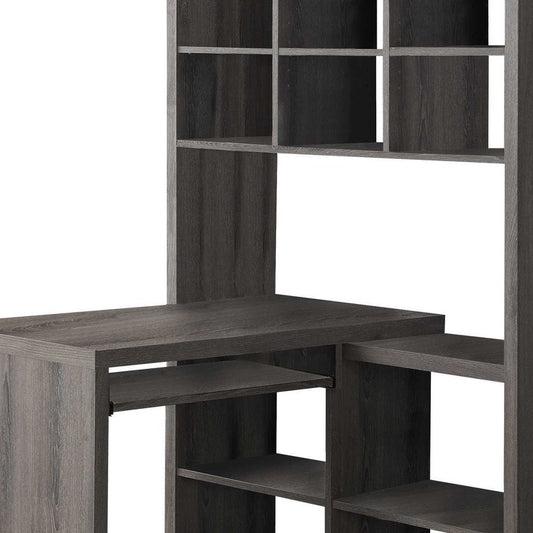 38" Taupe L Shape Computer Desk
