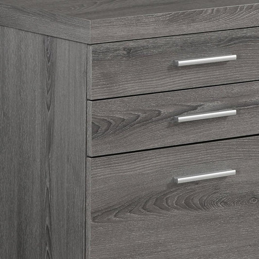 25" White And Gray Particle Board and Wood Filing Cabinet With Drawers