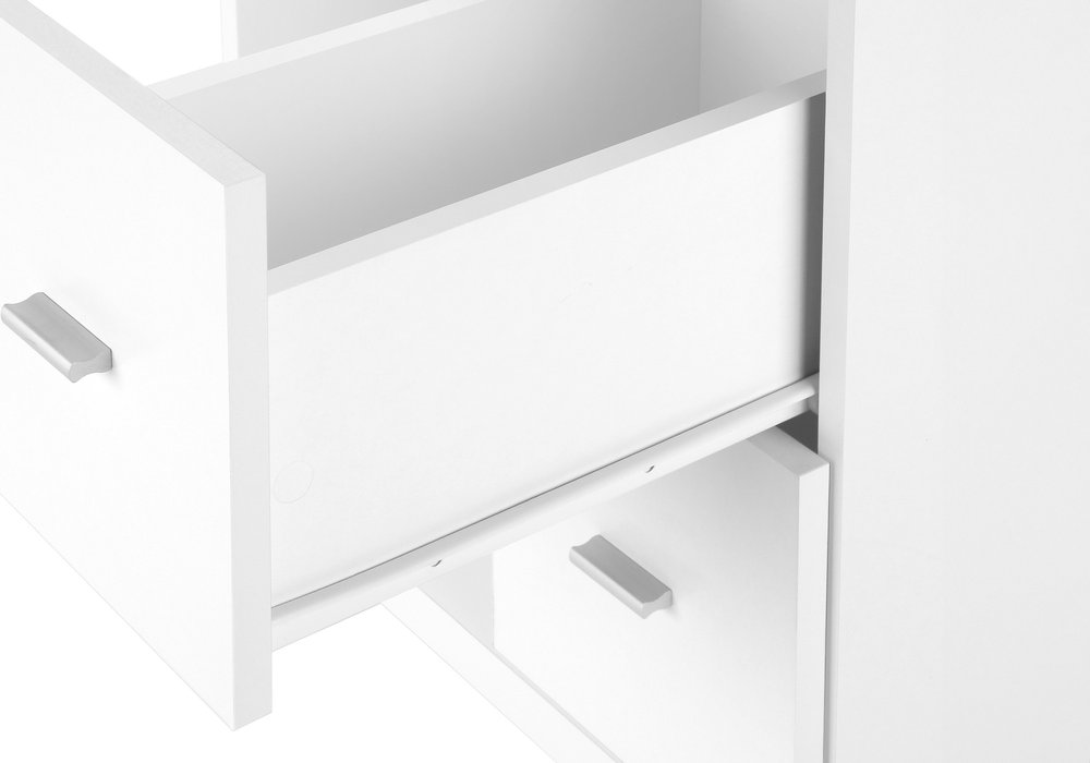 17.75" X 17.75" X 23" White Particle Board Hollow Core 2 Drawers Office Cabinet