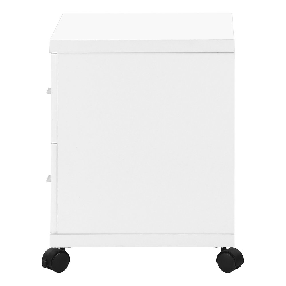 17.75" X 17.75" X 23" White Particle Board Hollow Core 2 Drawers Office Cabinet