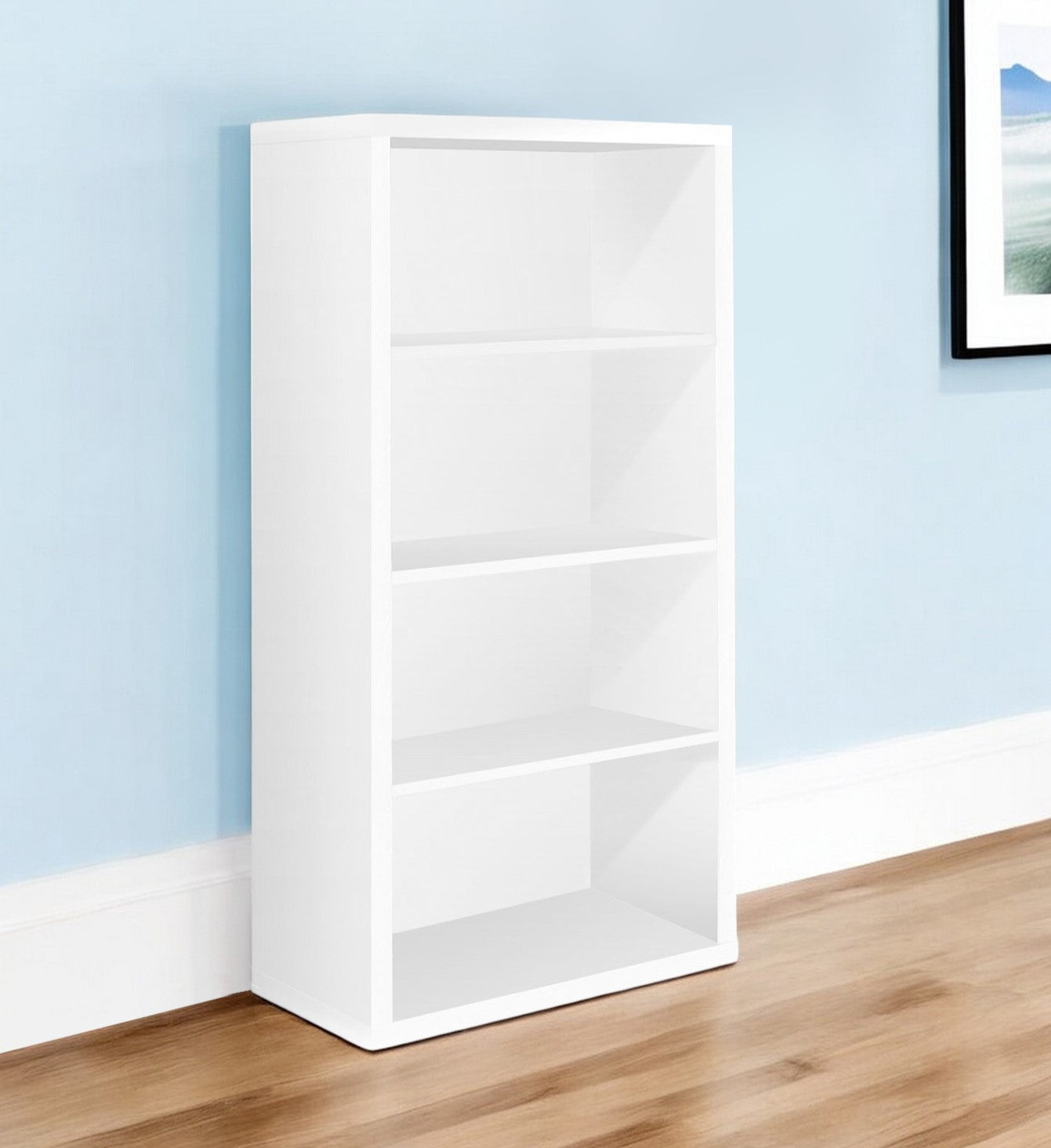 Taupe Wood Four Tier Bookcase