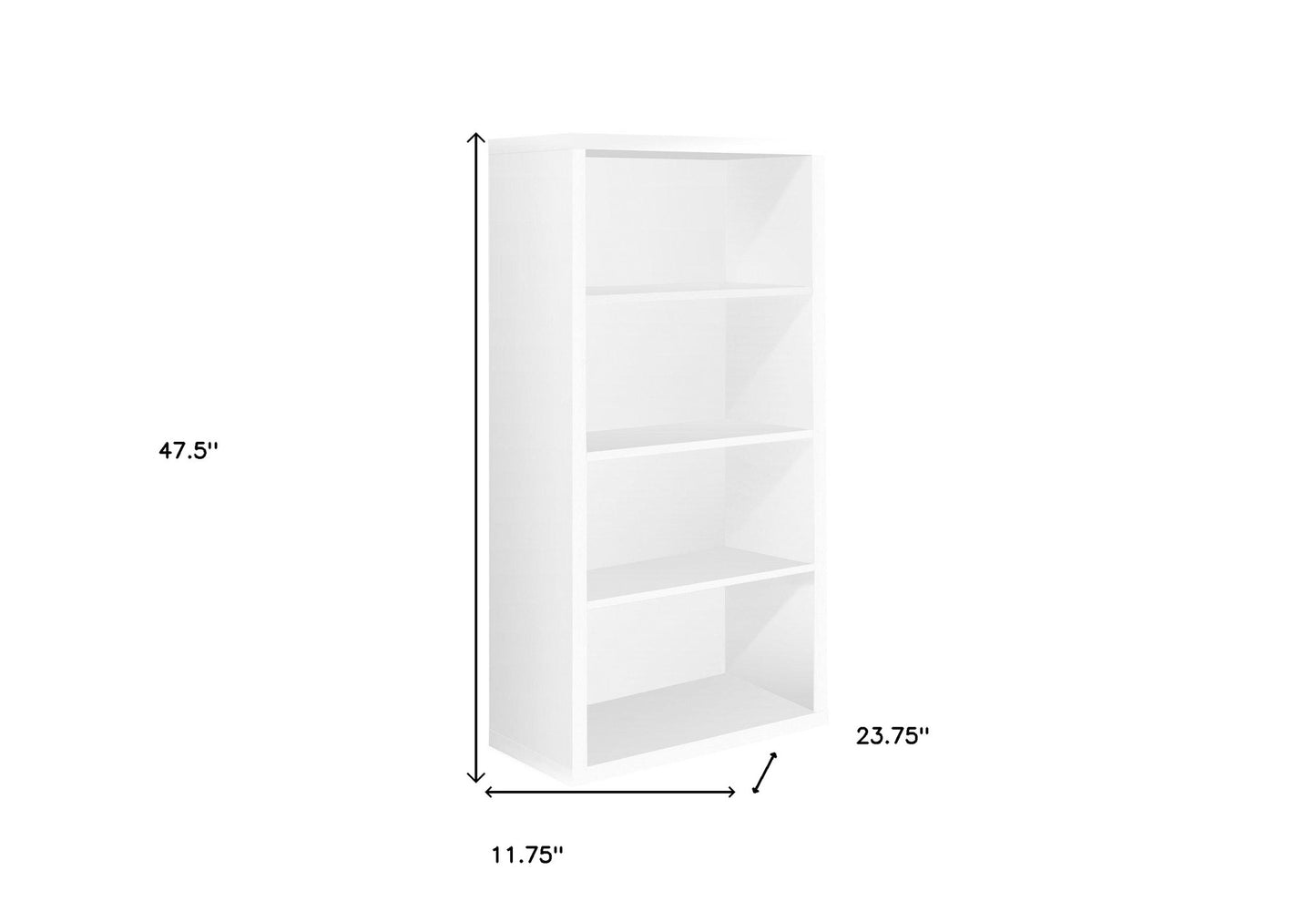 Taupe Wood Four Tier Bookcase
