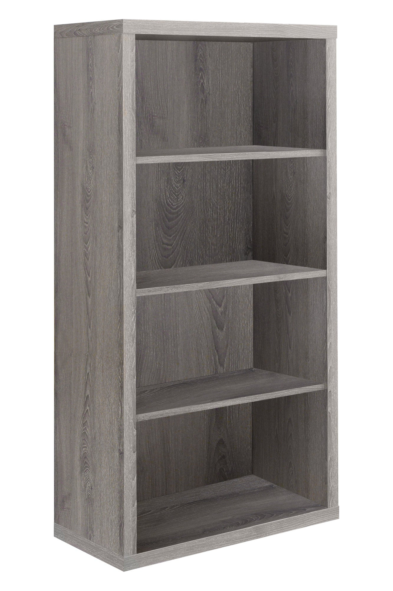 Taupe Wood Four Tier Bookcase