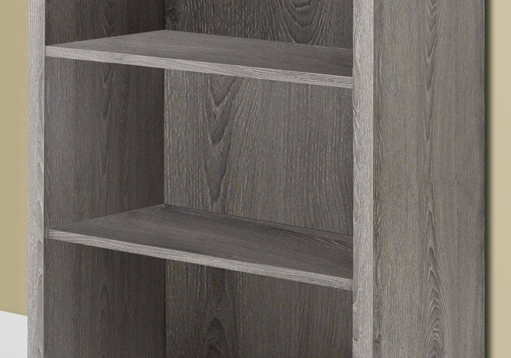 48" Brown Distressed Wood Adjustable Four Tier Bookcase