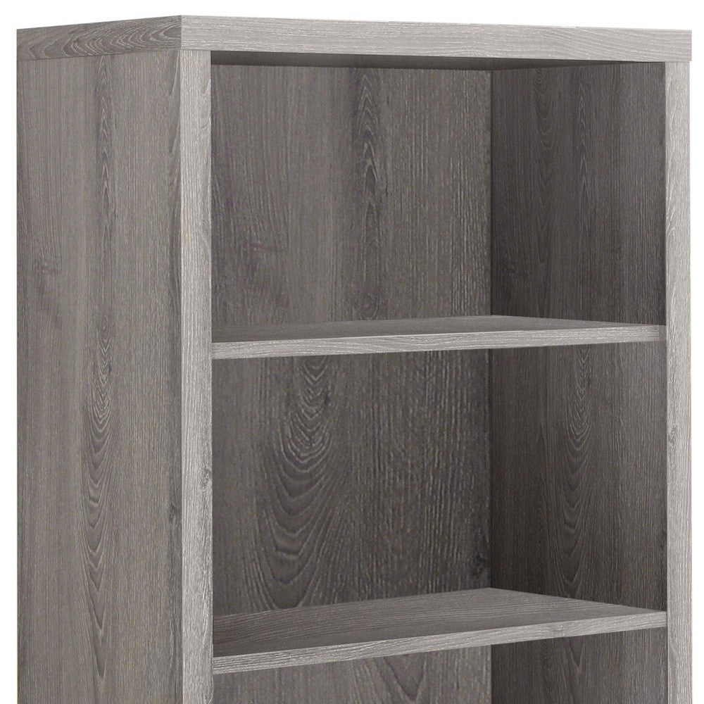 Taupe Wood Four Tier Bookcase