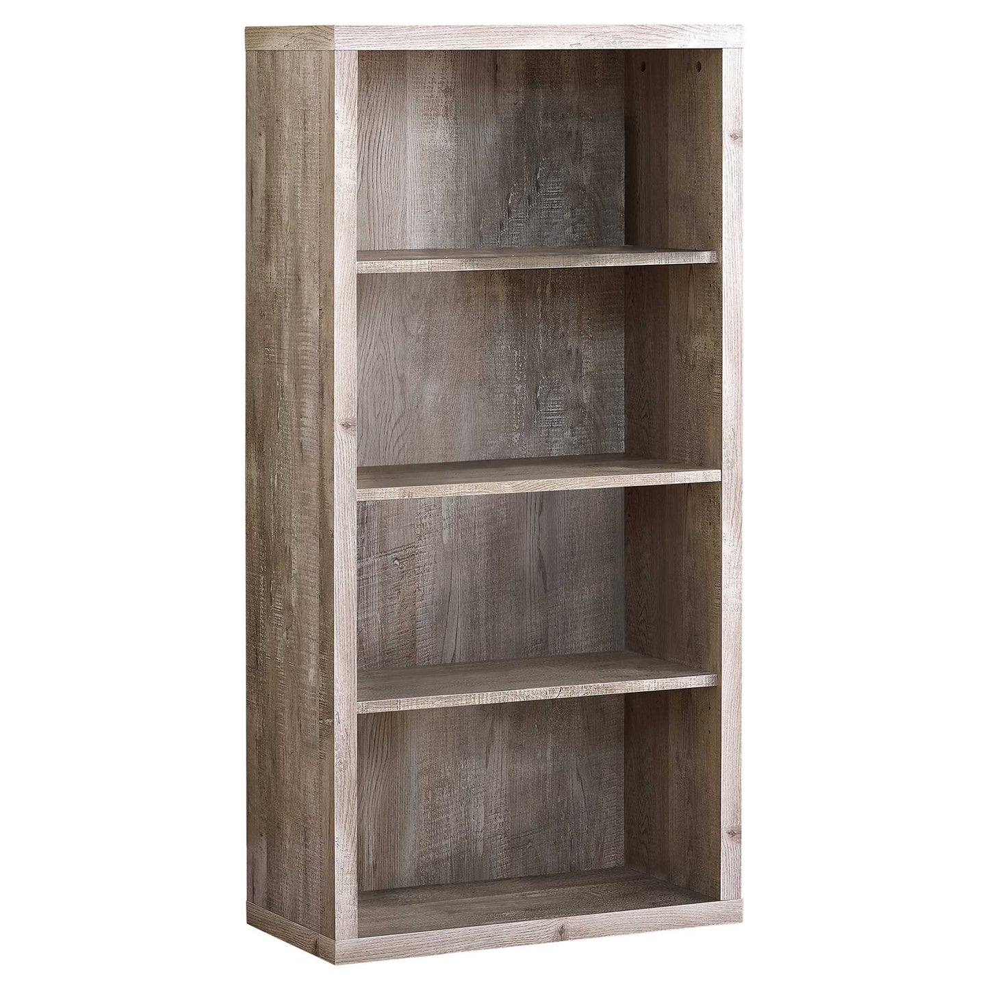 Taupe Wood Four Tier Bookcase