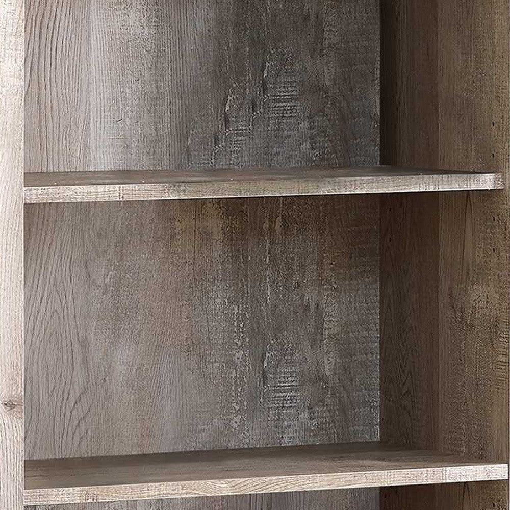 Taupe Wood Four Tier Bookcase