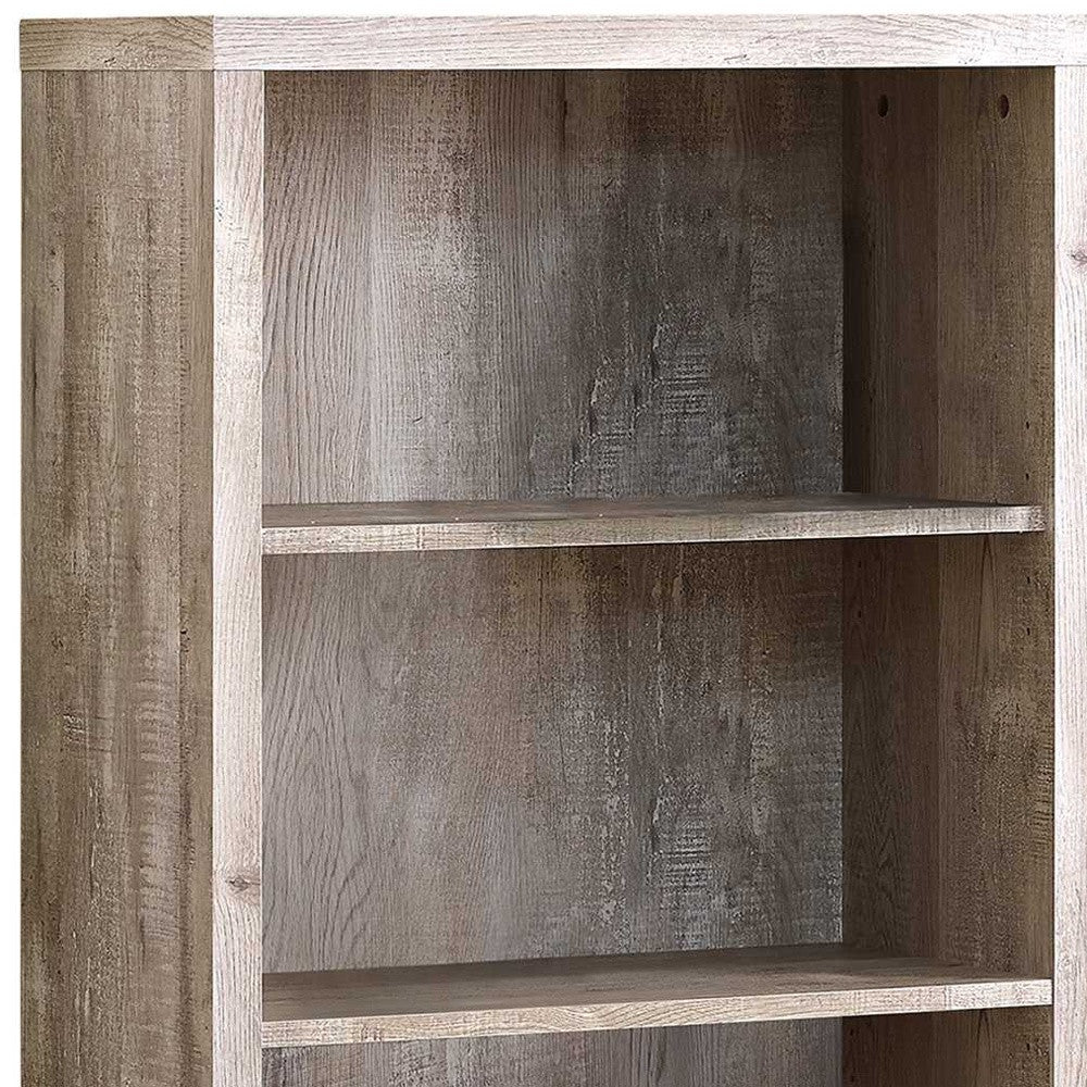 Taupe Wood Four Tier Bookcase