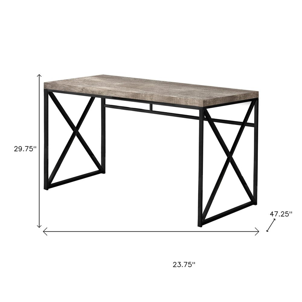 24" Taupe and Black Computer Desk