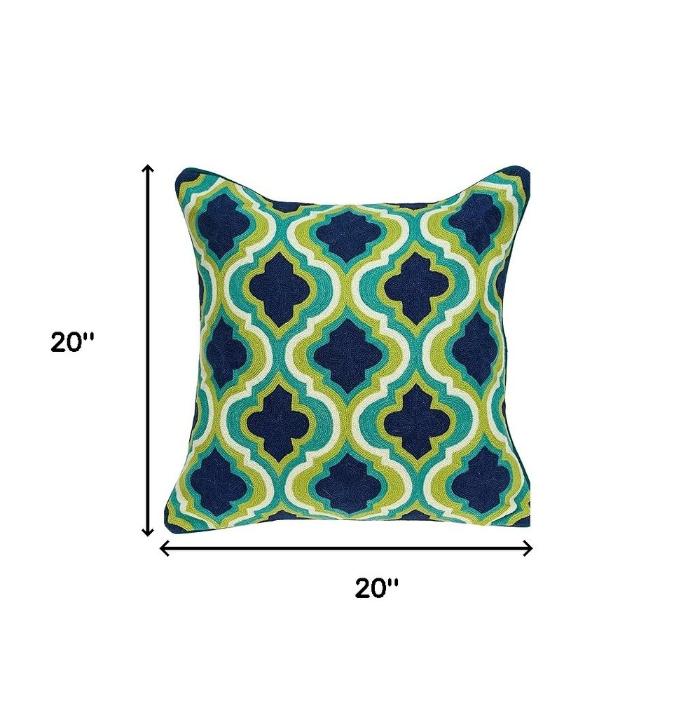 20" X 7" X 20" Handmade Traditional Multicolored Pillow Cover With Poly Insert