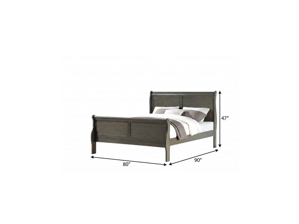 Dark Gray King Sleigh Bed