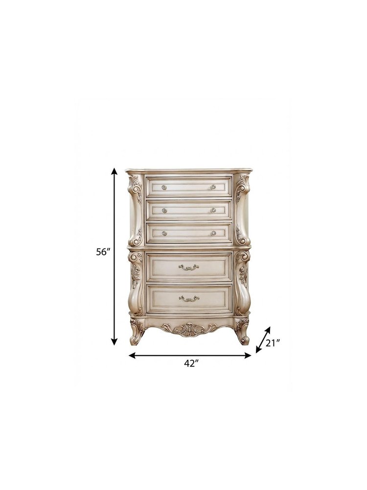 7200" Beige Solid Wood Six Drawer Double Dresser