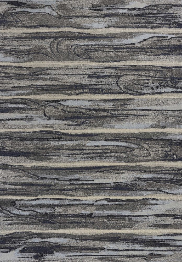 10' X 13' Gray Blue And Black Abstract Area Rug